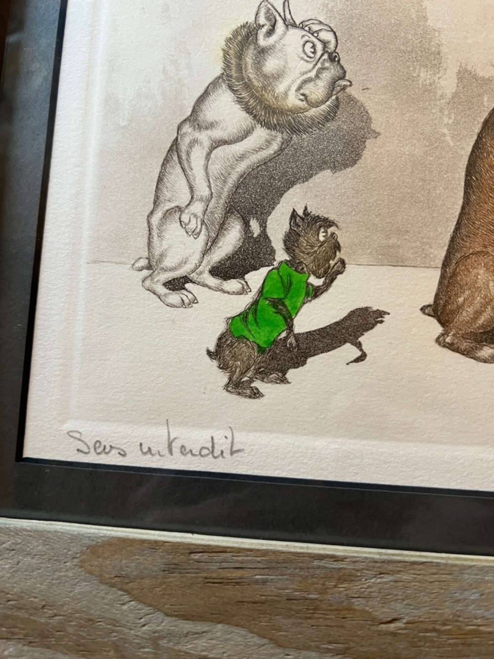 Boris O Klein (1893-1985) - "Dirty Dogs of Paris" framed signed embossed print - Picture 7 of 9